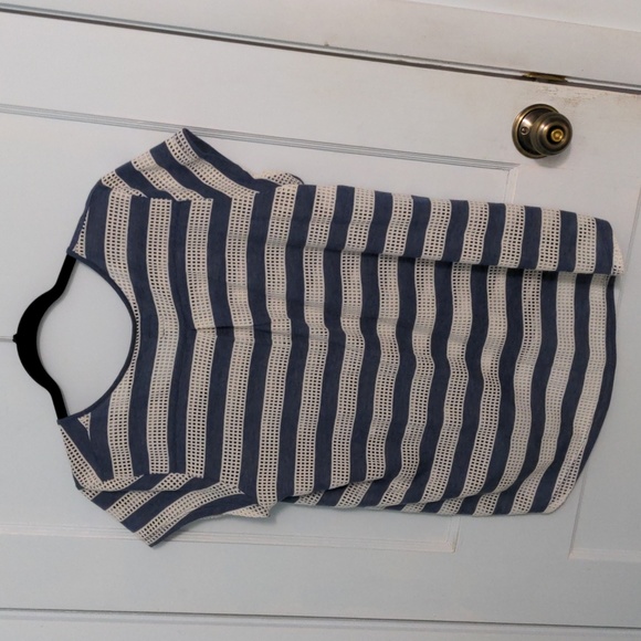 Converse One Star XL Blue and White Striped Polyester Cotton Rayon T - Picture 5 of 5